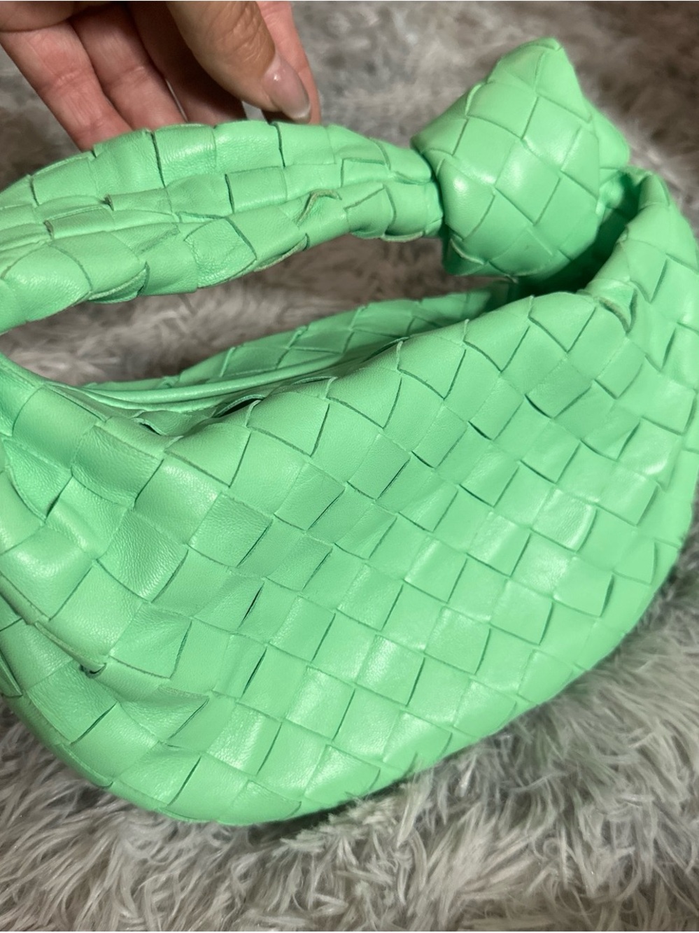 Bottega Veneta Mint Green Intrecciato mini Jodi Hobo Bag